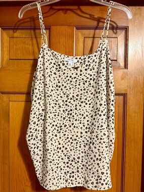 Nine West Cream & Black Leopard Print Cami